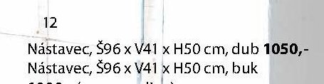 Nástavec, Š96 x V41 x H50 cm, buk