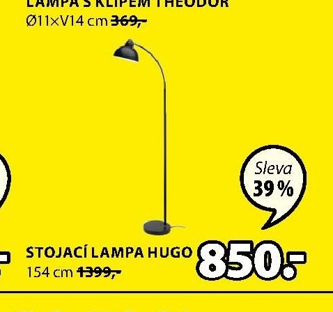 STOJACÍ LAMPA HUGO 154 cm