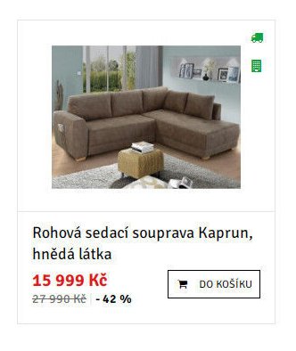 Rohová sedací souprava Kaprun, hnědá látka