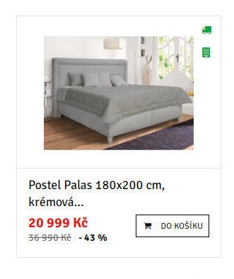 Postel Palas 180x200 cm, krémová...