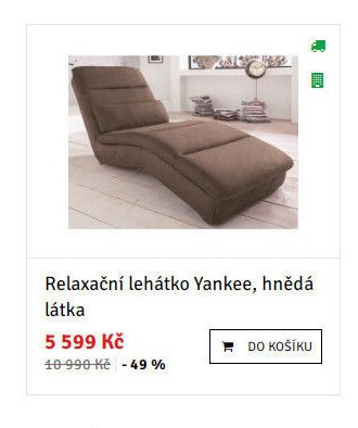 Relaxační lehátko Yankee, hnědá látka