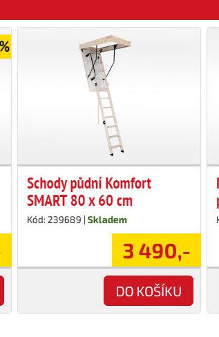 Schody půdní Komfort SMART 80 x 60 cm