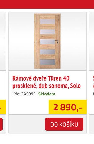 Rámové dveře Türen 40 prosklené, dub sonoma, Solo