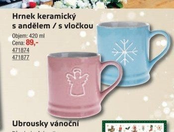 Hrnek keramický s andělem / s vločou