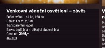 Venkovní vánoční osvětlení – závěs