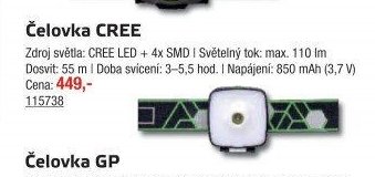 Čelovka CREE