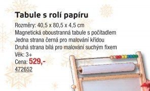 Tabule s rolí papíru