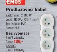 Prodlužovací kabel bez vypínače