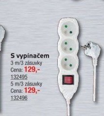 Prodlužovací kabel s vypínačem