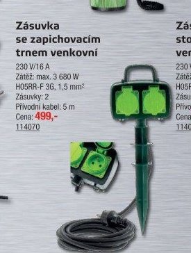 Zásuvka se zapichovacím trnem venkovní