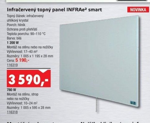 Infračervený topný panel INFRAe2 smart