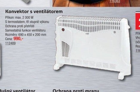 Konvektor s ventilátorem