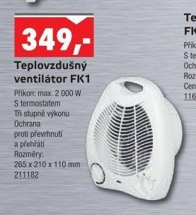 Teplovzdušný ventilátor FK1