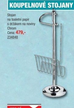 Stojan na toaletní papír s držákem na noviny Chrom