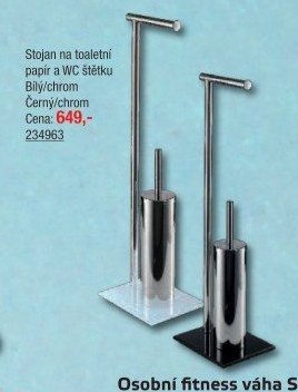 Stojan na toaletní papír a WC štětku Bílý/chrom Černý/chrom