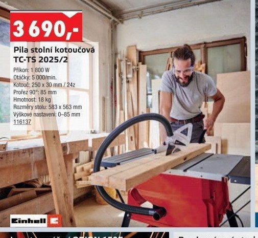 Pila stolní kotoučová TC-TS 2025/2