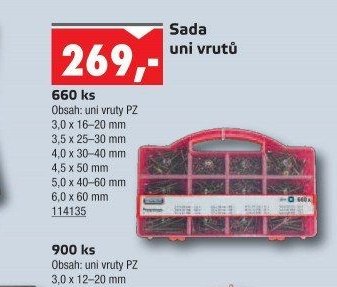 Sada uni vrutů 660 ks