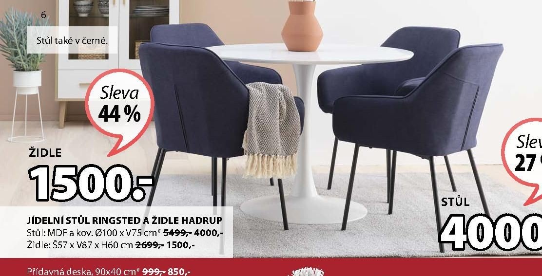 JÍDELNÍ STŮL RINGSTED A ŽIDLE HADRUP