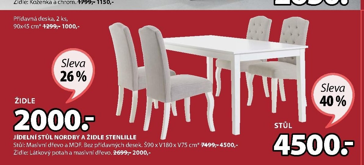 JÍDELNÍ STŮL NORDBY A ŽIDLE STENLILLE