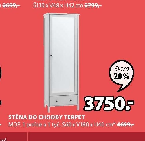 STĚNA DO CHODBY TERPET