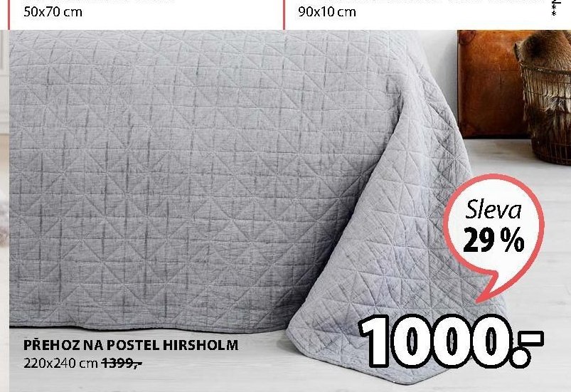PŘEHOZ NA POSTEL HIRSHOLM 220x240 cm