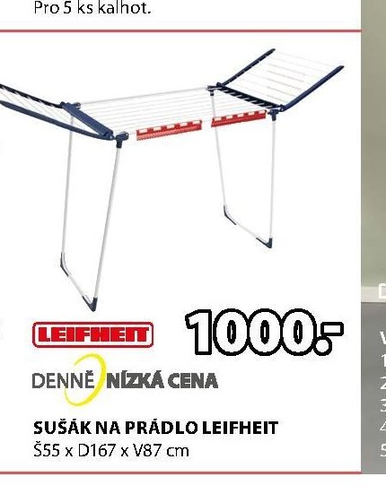 SUŠÁK NA PRÁDLO LEIFHEIT Š55 x D167 x V87 cm