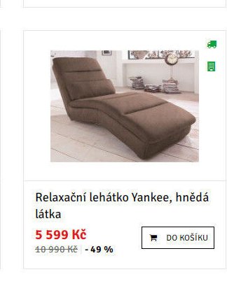 Relaxační lehátko Yankee, hnědá látka