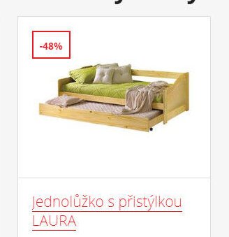 Jednolůžko s přistýlkou LAURA