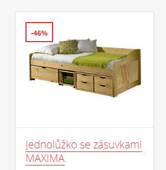 Jednolůžko se zásuvkami MAXIMA