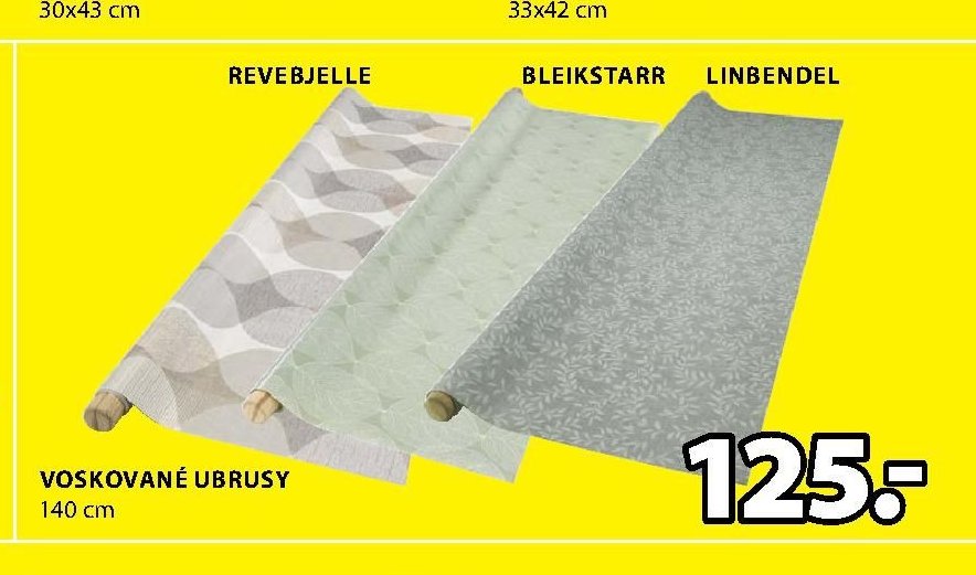 VOSKOVANÉ UBRUSY REVEBJELLE BLEIKSTARR LINBENDEL