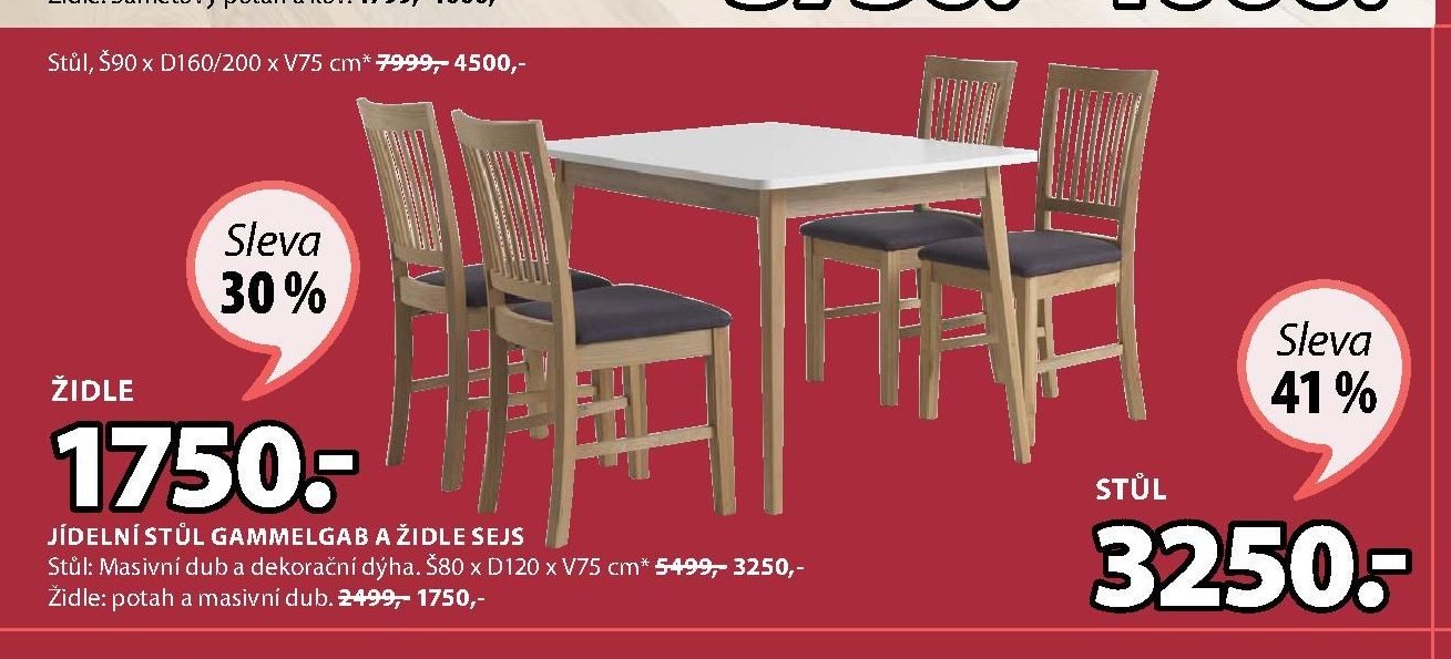 Jídelní stůl GAMMELGAB a židle SEJS