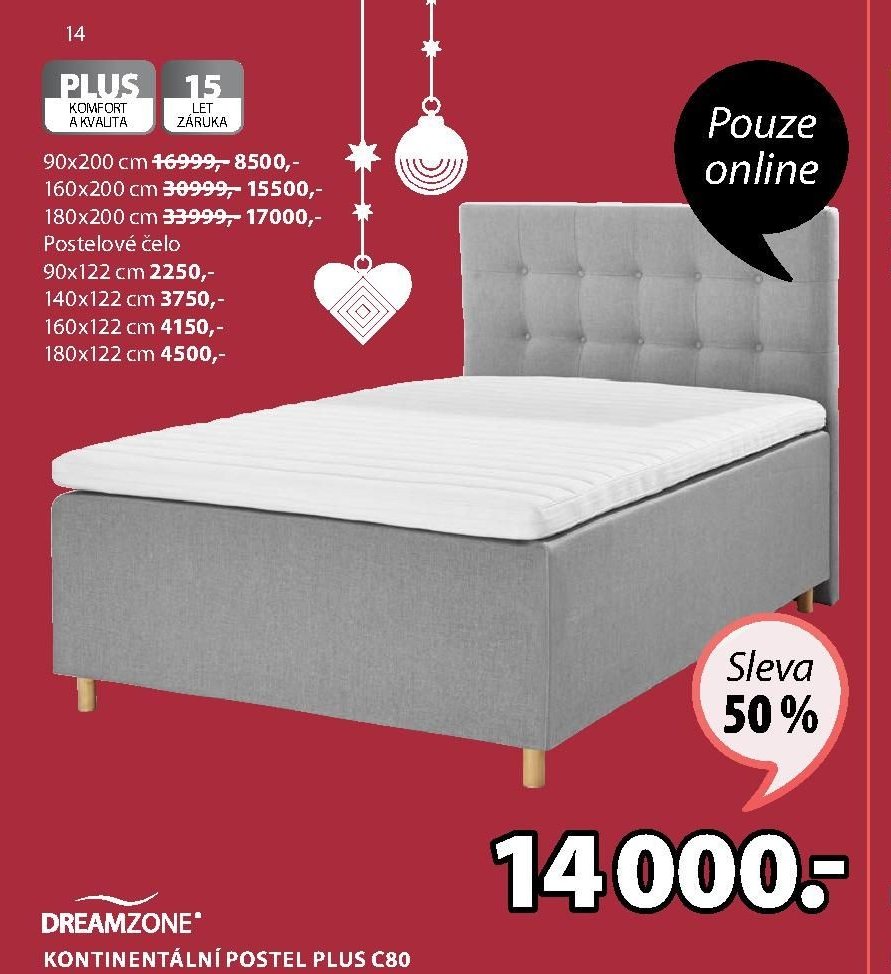 Kontinentální postel PLUS C80