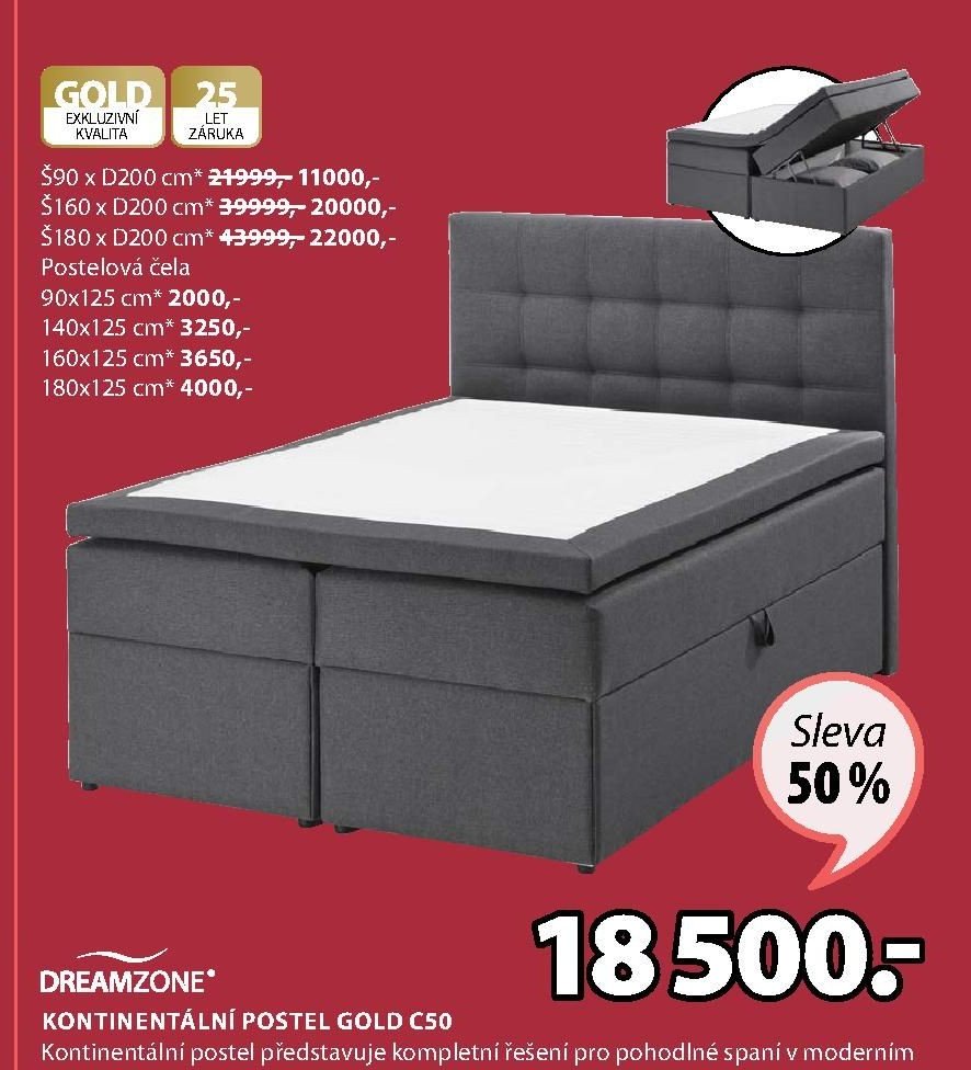Kontinentální postel GOLD C50