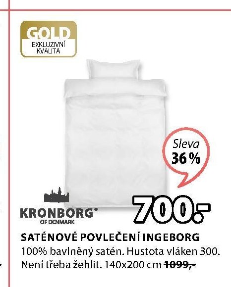 GOLD saténové povlečení INGEBORG