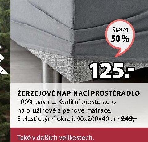 Žerzejové napínací prostěradlo