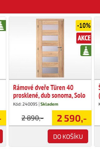 Rámové dveře Türen 40 prosklené, dub sonoma, Solo