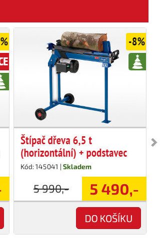 Štípač dřeva 6,5 t (horizontální) + podstavec
