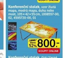 Konferenční stolek, vzor žlutá mapa, modrá mapa, duha nebo most