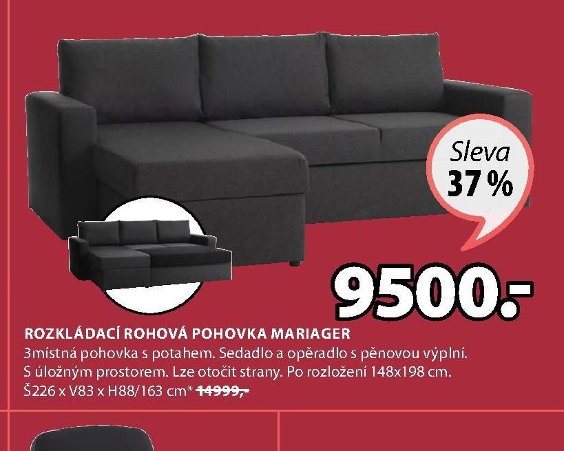 Rozkládací rohová pohovka Mariager
