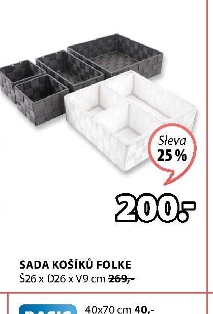 SADA KOŠÍKŮ FOLKE Š26 x D26 x V9 cm