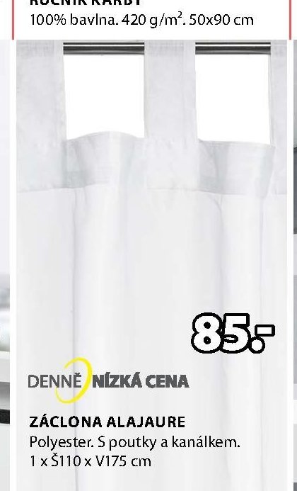 ZÁCLONA ALAJAURE 1 x Š110 x V175 cm