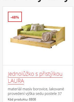 Jednolůžko s přistýlkou LAURA