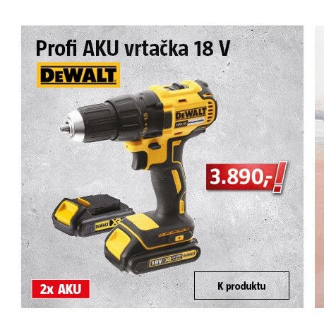 Profi AKU vrtačka 18 V DEWALT
