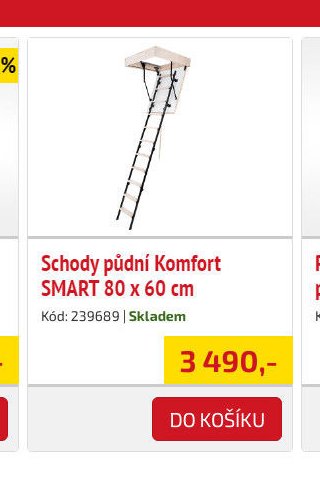 Schody půdní Komfort SMART 80 x 60 cm