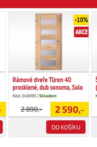 Rámové dveře Türen 40 prosklené, dub sonoma, Solo