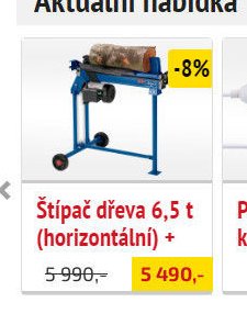 Štípač dřeva 6,5 t (horizontální) + podstavec