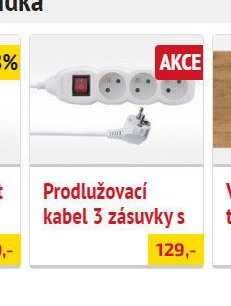 Prodlužovací kabel 3 zásuvky s