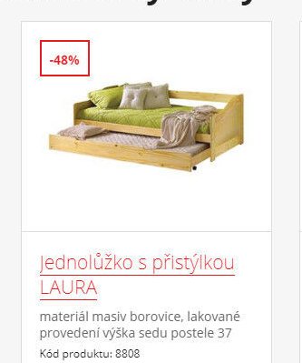Jednolůžko s přistýlkou LAURA