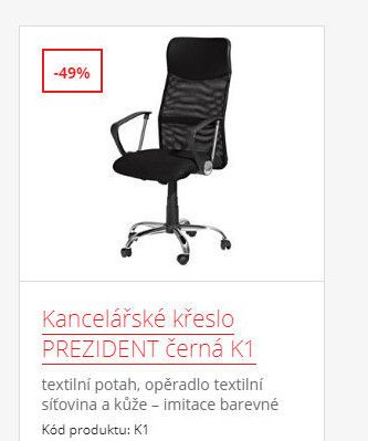 Kancelářské křeslo PREZIDENT černá K1