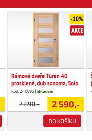 Rámové dveře Türen 40 prosklené, dub sonoma, Solo